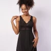 Camisola Feminina Curta com Renda Preta